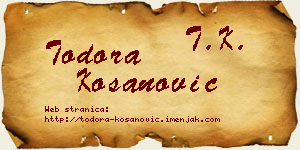Todora Kosanović vizit kartica